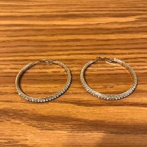 Beautiful Rhinestone Hoop Earrings